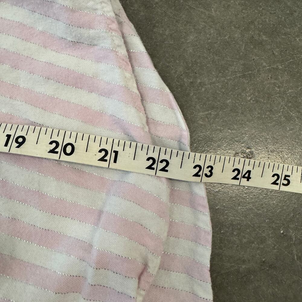 Vintage Y2k Victoria's Secret Pink White Pinstripe Longsleeve Button Up Small - Picture 5 of 5